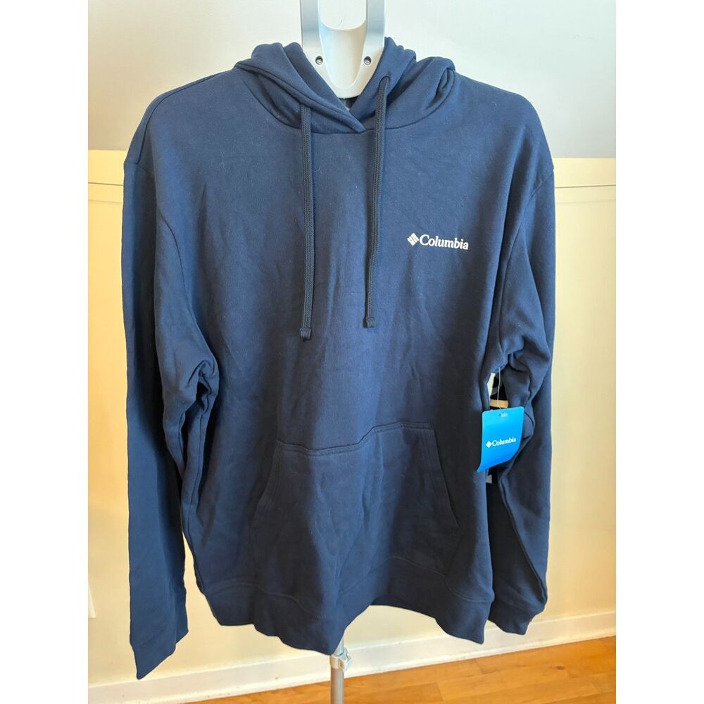 NWT Columbia Navy Mens Fork Stream Hoodie Pullover Size Large